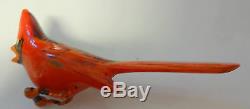 Vtg Takahashi / Sadao Oka Hand Painted Wood Carved Red Cardinal Bird Pin Brooch