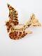Ysl Yves Saint Laurent Vintage Gold Tone Bird Dove Brooch Pin Robert Goossens